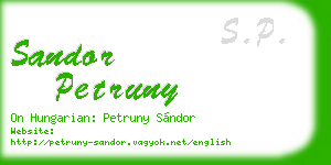 sandor petruny business card